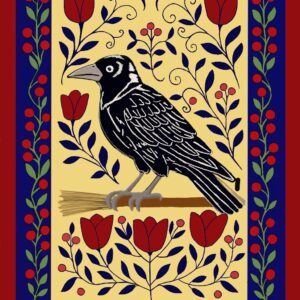 Raven & Broomstick - A4 Giclée Art Print