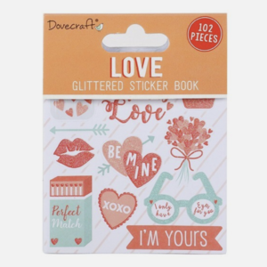 Love Glittered Sticker Book (102 stickers)