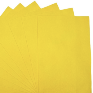 Yellow A4 Craft Felt - Dovecraft - pack of 5 sheets